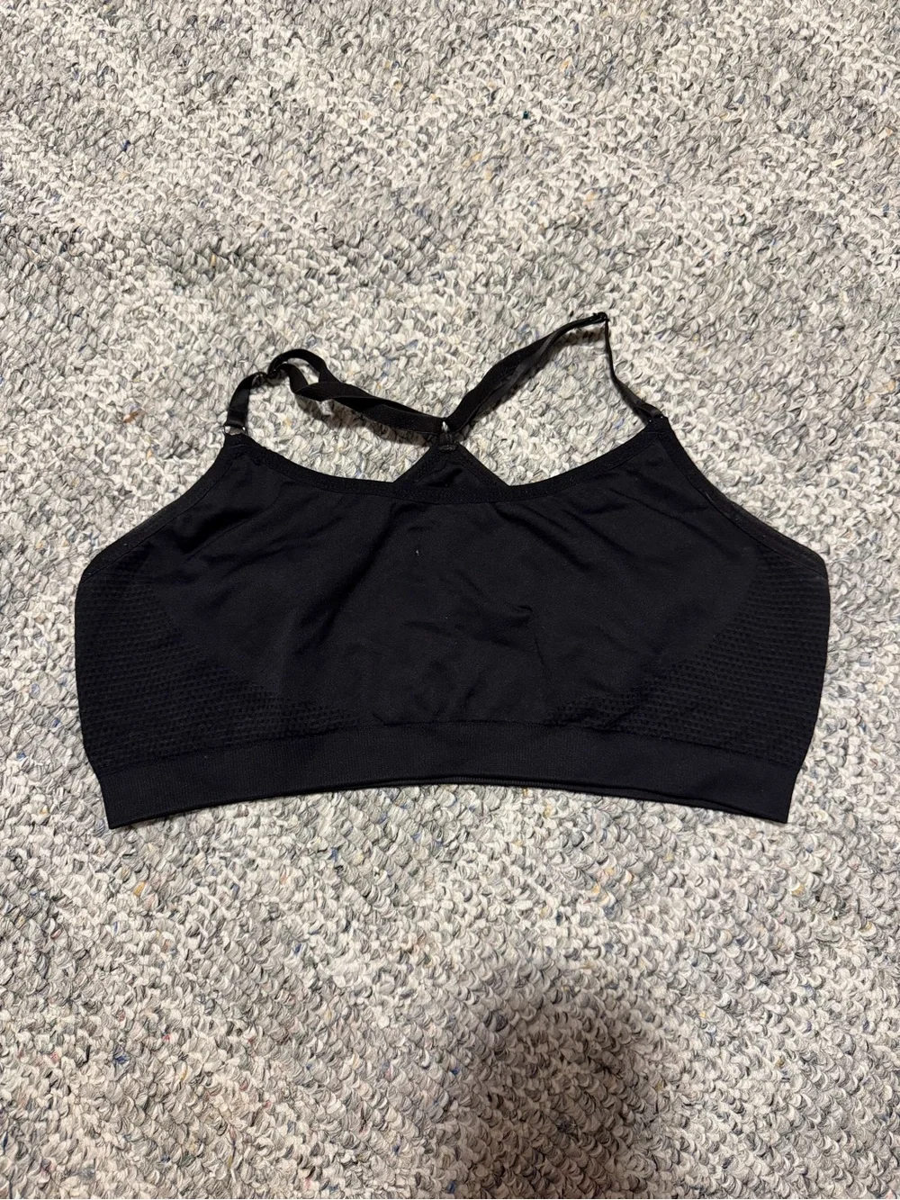 Ideology Black Seamless Sports Bra with Mesh Sides
